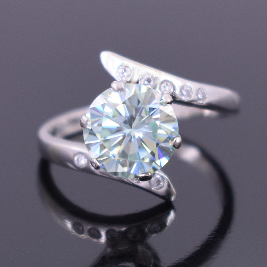 Designer Blue Diamond Solitaire Ring with Accents. Latest Collection & Great Sparkle! Gift For Wedding/Birthday. 3.00 Ct Certified - ZeeDiamonds