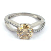 Lovely Champagne Diamond Ring With White Accents, Latest Design & Great Sparkle! Gift For Wife! 2.00 Ct Certified - ZeeDiamonds