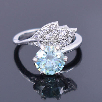 Gorgeous Blue Diamond Ring with White Accents. Beautiful Latest Collection & Great Sparkle! Gift For Wedding/Birthday. 1.15 Ct Certified - ZeeDiamonds