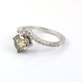 Gorgeous Champagne Diamond Ring With White Accents, Latest Design & Great Sparkle! Gift For Wife! 1.20 Ct Certified - ZeeDiamonds