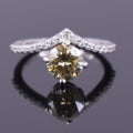 Gorgeous Champagne Diamond Ring With White Accents, Latest Design & Great Sparkle! Gift For Wife! 1.20 Ct Certified - ZeeDiamonds