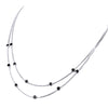 Two Row Black Diamond Chain Necklace in Sterling Silver - ZeeDiamonds