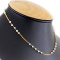 3 mm Fresh Water Pearl Gemstone Beads Chain Necklace In 18 Kt Yellow Gold Finish - ZeeDiamonds