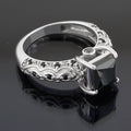2.50 Ct Certified, Elegant Black Diamond Solitaire Engagement Ring, Latest Design - ZeeDiamonds