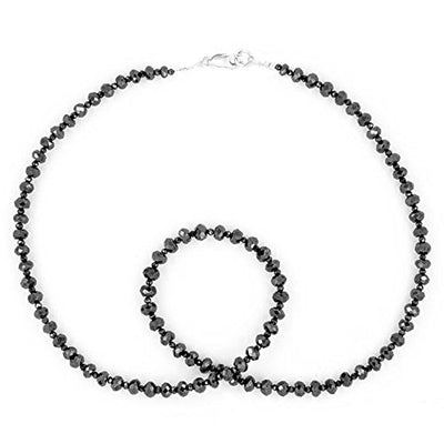 4 mm Certified Black Diamond Necklace, Great Shine & Luster - ZeeDiamonds