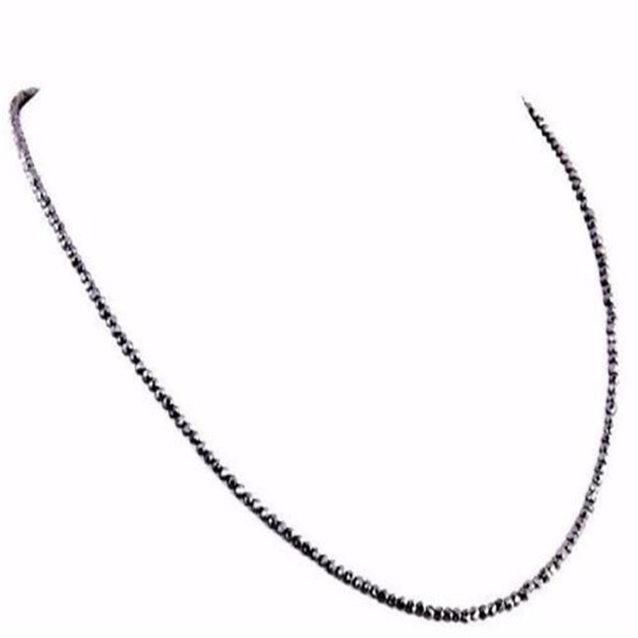 Black Diamond Necklace, Excellent Cut, 3 mm AAA Quality-Free matching Diamond Studs! - ZeeDiamonds