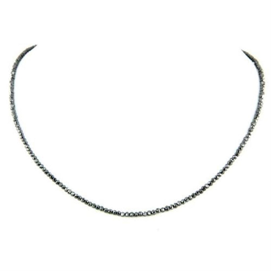 Black Diamond Necklace, Excellent Cut, 3 mm AAA Quality-Free matching Diamond Studs! - ZeeDiamonds