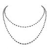 5 mm Black Diamond bead Chain Style Necklace in 925 Sterling Silver - ZeeDiamonds