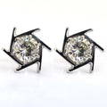 3 Ct Designer Off White Diamond Stud Earrings in 925 Silver with White Finish! Elegant Look & Shine! Certified Diamonds, Gift For Birthday/Anniversary - ZeeDiamonds