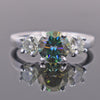 2.00 Ct Blue Diamond Ring In Round Brilliant Cut With White Accents, AAA Quality, Great Shine & Luster ! - ZeeDiamonds