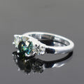 2.00 Ct Blue Diamond Ring In Round Brilliant Cut With White Accents, AAA Quality, Great Shine & Luster ! - ZeeDiamonds