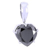 3.5 Carat Heart Shape Black Diamond Pendant in 14kt White Gold,Valentine Gift. - ZeeDiamonds