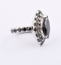 2 Ct Marquise Cut Black Diamond Engagement Ring With Black Diamond Accents - ZeeDiamonds