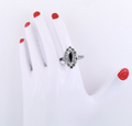 2 Ct Marquise Cut Black Diamond Engagement Ring With Black Diamond Accents - ZeeDiamonds
