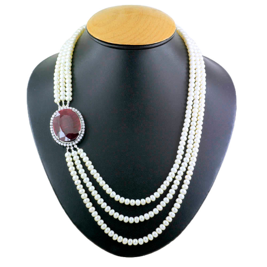 BLINE Three White Gems Necklace. Pearl Gold-plated Plated Alloy Necklace  Price in India - Buy BLINE Three White Gems Necklace. Pearl Gold-plated  Plated Alloy Necklace Online at Best Prices in India |