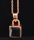 2.10 Ct Certified Black Diamond Princess Cut Pendant In Rose Gold - Birthday Gift - ZeeDiamonds