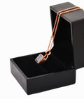 2.10 Ct Certified Black Diamond Princess Cut Pendant In Rose Gold - Birthday Gift - ZeeDiamonds