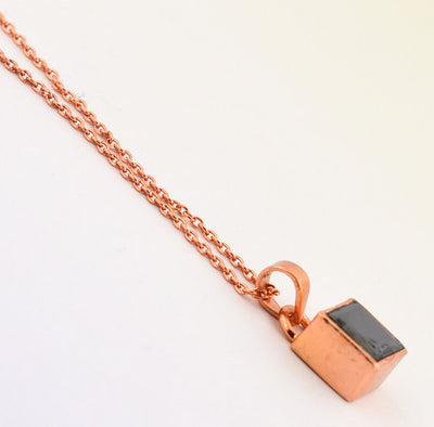 2.10 Ct Certified Black Diamond Princess Cut Pendant In Rose Gold - Birthday Gift - ZeeDiamonds