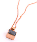 2.10 Ct Certified Black Diamond Princess Cut Pendant In Rose Gold - Birthday Gift - ZeeDiamonds