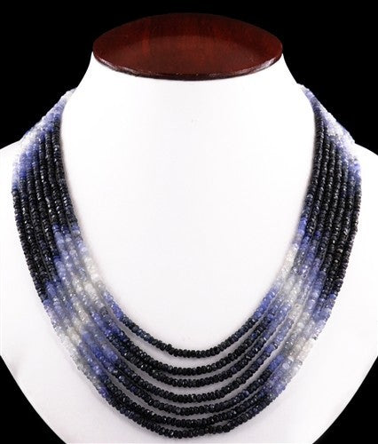 Kazanjian Torsade Multi-Strand Sapphire Bead Necklace, in 18K Yellow G