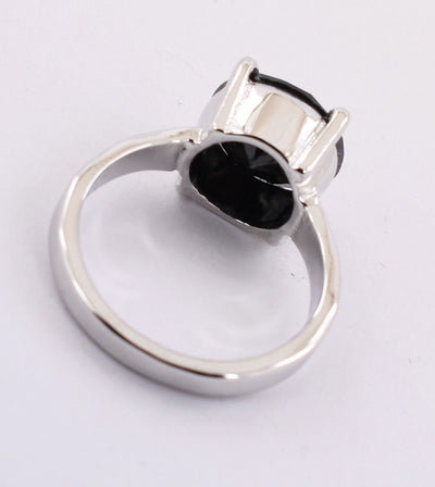 4.25 Cts Certified Black Diamond Men's Ring in Sterling Silver-Gift for Father - ZeeDiamonds