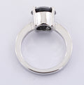 3.00 Ct Certified Round Shape Black Diamond Ring In White Gold - ZeeDiamonds