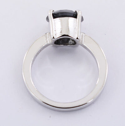 3.00 Ct Certified Round Shape Black Diamond Ring In White Gold - ZeeDiamonds