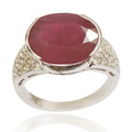 Gorgeous Looking 5ct Madagascar Ruby Gemstone Ring With VVS Diamonds - ZeeDiamonds