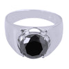 2.5 Ct Certified Black Diamond Solitaire Ring In 925 Sterling Silver - ZeeDiamonds