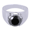 2.5 Ct Certified Black Diamond Solitaire Ring In 925 Sterling Silver - ZeeDiamonds