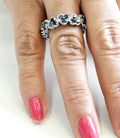 3.60 Cts Elegant Black Diamond & Heart Shape, Designer, Wedding Ring - ZeeDiamonds