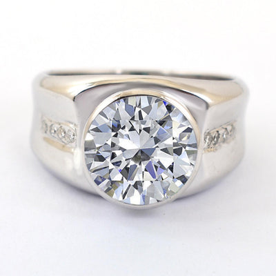 2.50 Ct Round Brilliant Cut Off-White Diamond Ring With White Gold, Amazing Shine & Bling ! - ZeeDiamonds