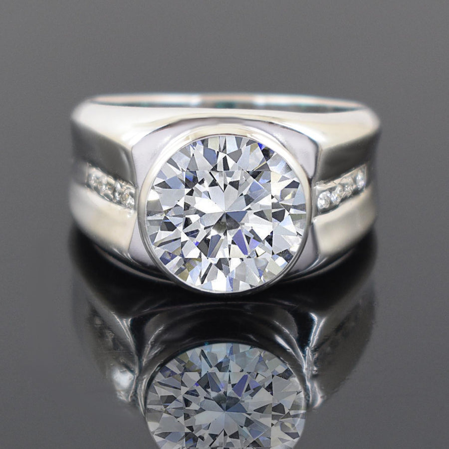 Mens white on sale diamond bling ring