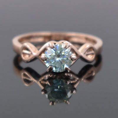0.80 Ct Blue Diamond Solitaire Ring In Round Brilliant Cut, AAA Quality, Amazing Shine & Bling Watch Video - ZeeDiamonds