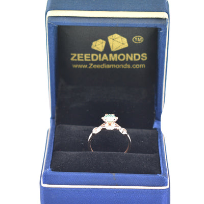 0.80 Ct Blue Diamond Solitaire Ring In Round Brilliant Cut, AAA Quality, Amazing Shine & Bling Watch Video - ZeeDiamonds