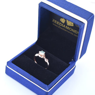 0.80 Ct Blue Diamond Solitaire Ring In Round Brilliant Cut, AAA Quality, Amazing Shine & Bling Watch Video - ZeeDiamonds