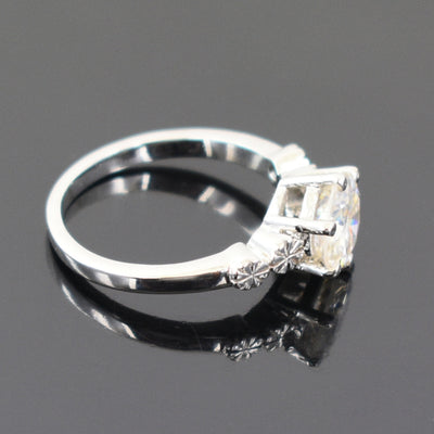 1.80 Ct Round Brilliant Cut Off White Diamond Ring In White Gold, Great Shine & Luster ! WATCH VIDEO - ZeeDiamonds
