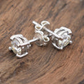 3 Ct Elegant Off White Diamond Stud Earrings in 925 Silver with White Finish! Amazing Look & Sparkle! Certified Diamonds, Gift For Birthday/Anniversary - ZeeDiamonds