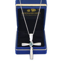 Certified 1.00 Ct Blue Diamond Solitaire Cross Pendant In White Gold, Amazing Shine & Bling ! - ZeeDiamonds