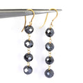 AAA Certified 4 mm Black Diamond Dangler Earrings in Yellow Finish, Ethnic Collection & Great Style - ZeeDiamonds