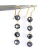 AAA Certified 4 mm Black Diamond Dangler Earrings in Yellow Finish, Ethnic Collection & Great Style