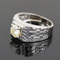 1.50 Ct Round Brilliant Cut Off-White Diamond Men's Ring In 925 Silver, Amazing Shine & Bling ! - ZeeDiamonds