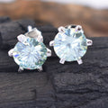 3 Ct Stunning Blue Diamond Stud Earrings in 925 Silver! Great Sparkle & Luster! Gift For Birthday! - ZeeDiamonds