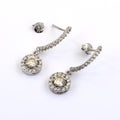 1.60 Ct Designer Off White Diamond Dangler Earrings With Accents! Gorgeous Look & Great Shine! Gift For Birthday! - ZeeDiamonds