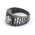 1.30 Ct Round Brilliant Cut Off-White Diamond Men's Ring In Black Gold Finish, Amazing Shine & Bling ! - ZeeDiamonds