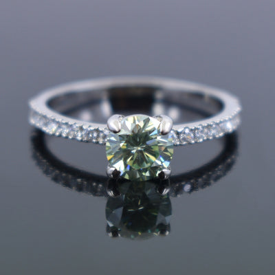 0.70 Ct Blue Diamond Ring in 925 Silver with White Accents, Latest Collection & Amazing Shine! Certified Diamond, Gift For Wedding/Birthday - ZeeDiamonds