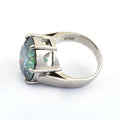 HUGE & RARE 14.80 Carat Blue Diamond Heavy Men's Ring in 925 Silver with White Finish, Latest Collection & Excellent Cut! Certified Diamond, Gift For Wedding/Birthday - ZeeDiamonds