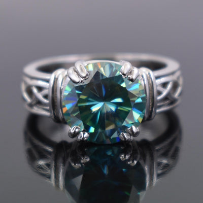 Amazing Blue Diamond Solitaire Ring in 925 Silver, Great Design & Shine! 4.90 Carat Certified Diamond, Gift For Wedding/Birthday - ZeeDiamonds