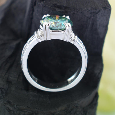 Amazing Blue Diamond Solitaire Ring in 925 Silver, Great Design & Shine! 4.90 Carat Certified Diamond, Gift For Wedding/Birthday - ZeeDiamonds