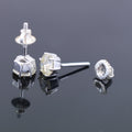 AAA Certified 4 Ct, Amazing Off-White Diamond Solitaire Studs in 925 Silver! New Latest Collection with Great Sparkle - ZeeDiamonds